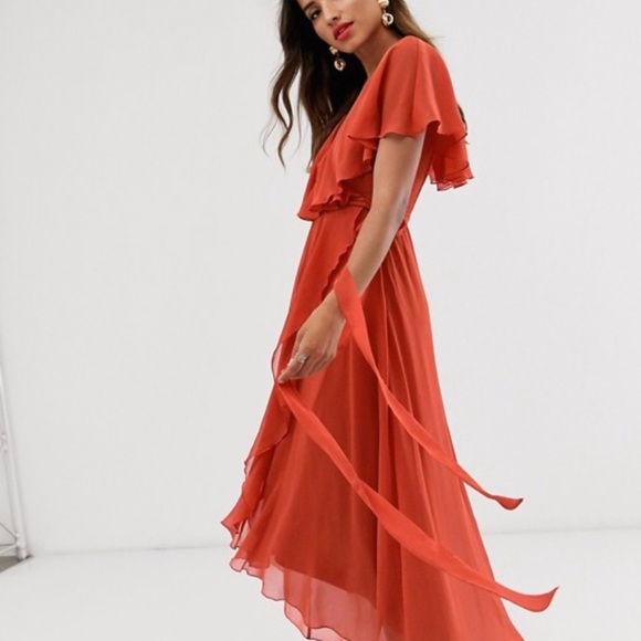 ASOS Dresses & Skirts - ASOS DESIGN cape back dipped hem maxi dress